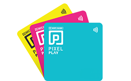 Pixel play credit card top banner